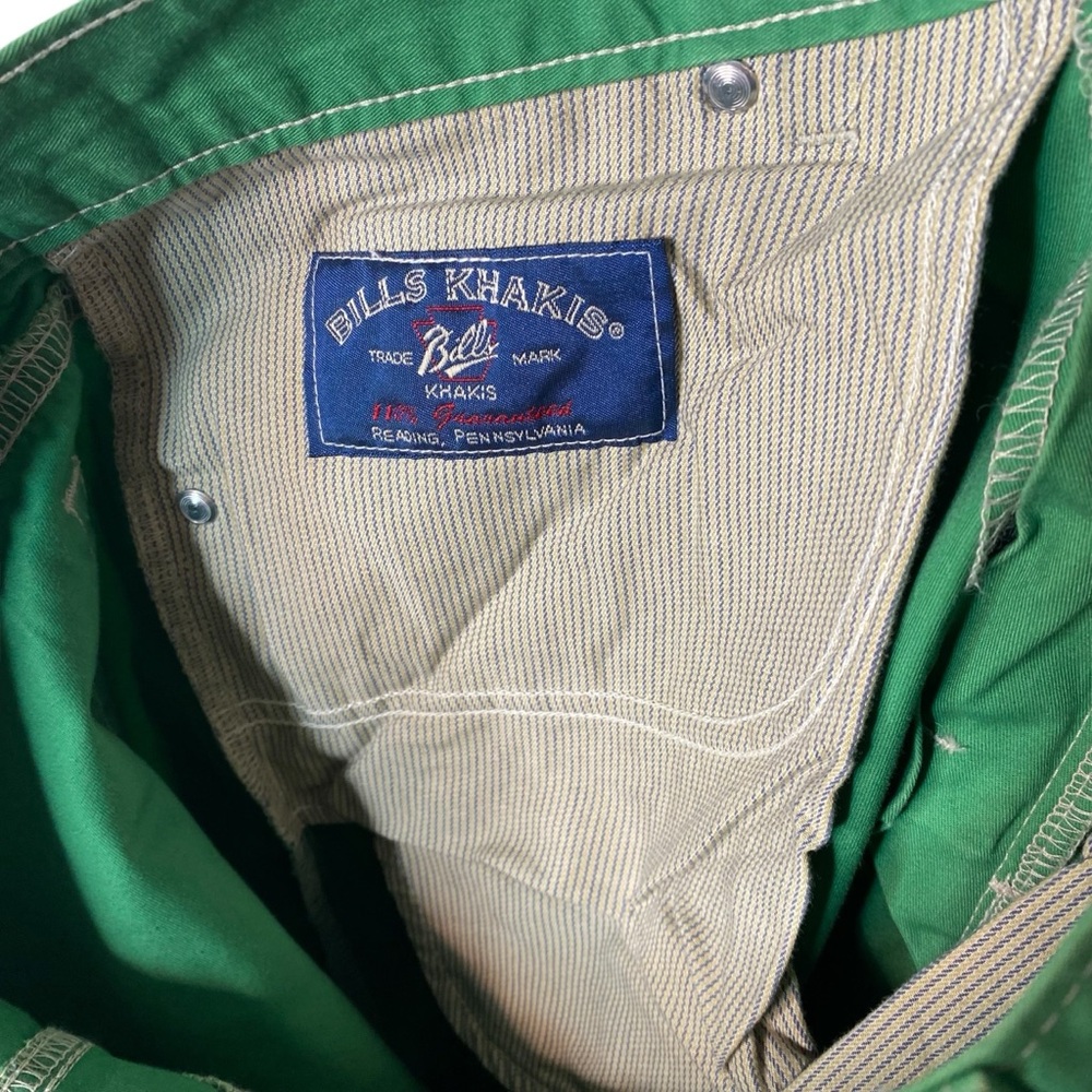 Bills Khakis 5 Pocket Twill Pants 32 x 31 Green Straight Fit Cotton Made In USA - Picture 6 of 9